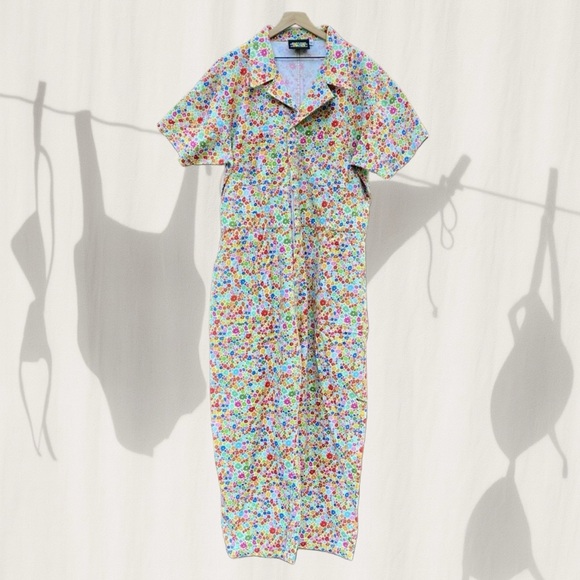 Big Bud Press Rainbow Blossom Short Sleeve Jumpsuit Size 4XL - Picture 1 of 8